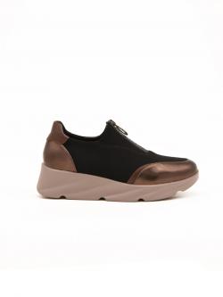 Zapatillas Deportivas Negras con Cierre Cremallera